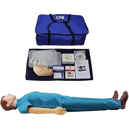 CPR-Training Ganzkörper-Trainingspuppe für kardiopulmonale Wiederbelebungsmanöver mit austauschbarer Gesichtshaut CPR-Puppe für Erwachsene A von QJWM