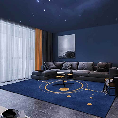 QJWY-Home Moderner Groß flächiger Rug Schlaf Zimmer Wohnzimmer Rechteckigen Antirutsch Teppich Mode einfaches geometrisches Astrolabium orange gelb königsblau 200X300CM von QJWY-Home