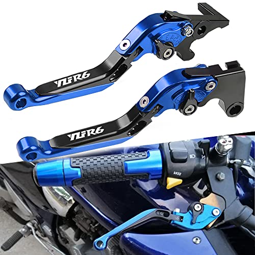 QJY-Motor Part-Store YZFR6 YZFR1 Einstellbar Kupplungshebel Bremshebel Für YZF R6 YZF-R6 2017-2020 YZF-R1 2015-2020(Blau/Schwarz) von QJY-Motor Part-Store