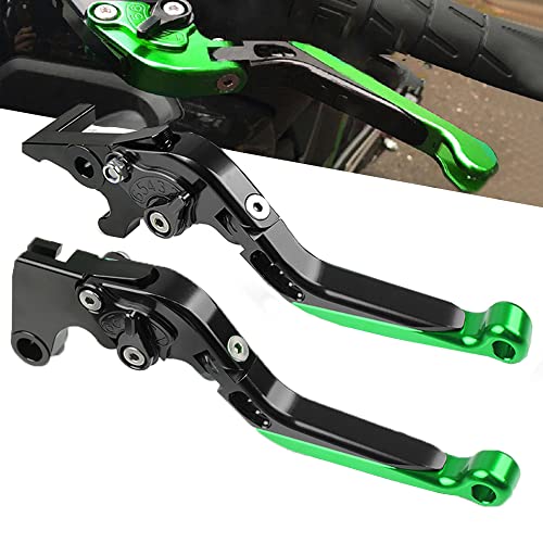 QJY-Motor Part-Store Z650 Einstellbar Bremskupplungshebel Set CNC Aluminium Für Z650 Z 650 2017 2018 2019 2020 NINJA 650R V.ersy-s 650 1000 Vulcan S 650CC 2015-2020(Schwarz/Grün) von QJY-Motor Part-Store