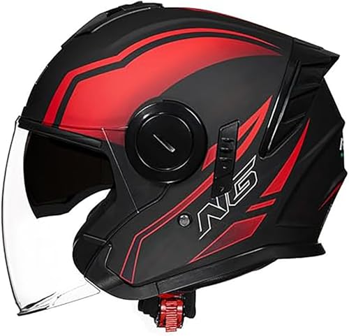 Vintage Motorrad Jethelm Mit Visier ECE-Geprüfter Mopedhelm Retro Halbhelm Motorrad Fahrrad Roller Chopper Für Erwachsene Männer Und Frauen C2,L/(59~60cm) von QKDWQZ