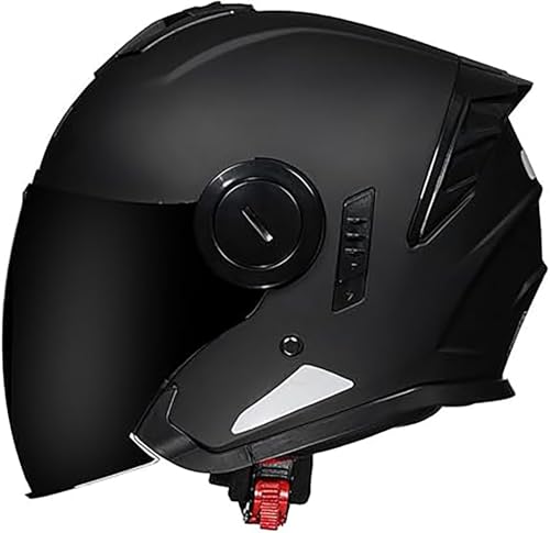 Vintage Motorrad Jethelm Mit Visier ECE-Geprüfter Mopedhelm Retro Halbhelm Motorrad Fahrrad Roller Chopper Für Erwachsene Männer Und Frauen D2,XXL/{63~64cm} von QKDWQZ
