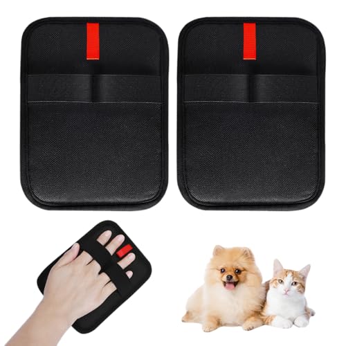 QKEPCY Fellmagnet Handschuh Pet Hair Remover Glove Statische Haarentfernungshandschuhe Wiederverwendbare Fellpflegehandschuhe für Haustiere (Schwarz-2) von QKEPCY