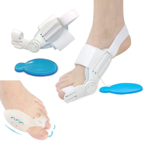 QKEPCY Hallux Valgus Korrekturschiene Set Verstellbare Zehenspreizer Nachtschiene Großzehen Separator Schmerzlinderung Orthopädische Fußpflege von QKEPCY