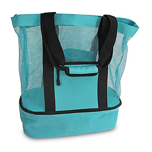 QKFON 2 in 1 Kühltasche, Picknicktasche, übergroße leichte Netztasche für den Strand, kreatives Picknick, isolierte Strandtasche für den Sommer, Reisen, für den Strand im Freien von QKFON