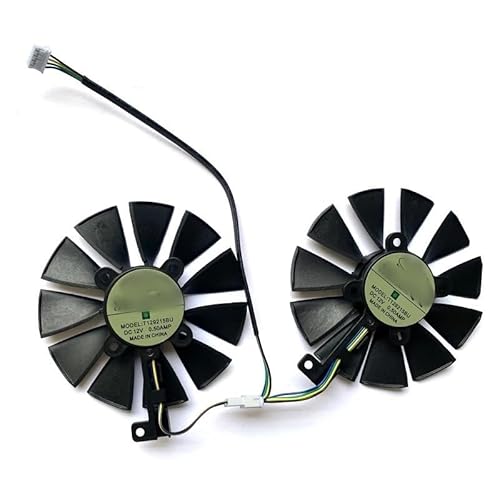 QKFTCSDW 2PCS 87mm T129215SU PLD09210S12HH 4PIN RX580 RX570 RX470 Strix Kühler Lüfter Kompatibel mit AREZ RX 470 570 580 Expedition OC Grafiken(T129215SU) von QKFTCSDW