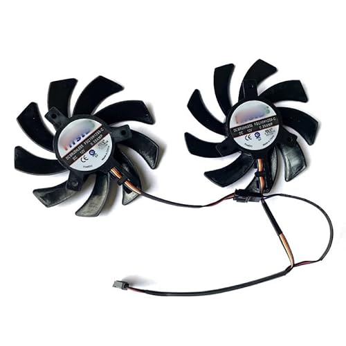 QKFTCSDW 85 mm FDC10H12S9-C 4PIN FD7010H12S Dual-Kühlerlüfter, kompatibel mit R9 270X 280X HD7870 HD7950 HD7850 HD6850 Lüftern von QKFTCSDW