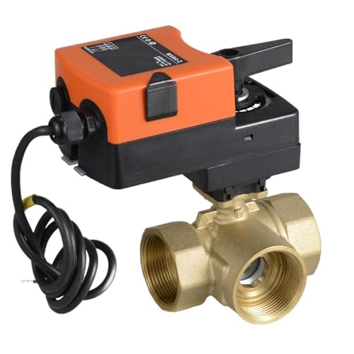 2'' Mixing Valve 0-10V 4-20mA Modulating Valve AC/DC24V, 50mm Three way T type for flow regulation with manual override(0-10V) von QKKSBWKCT