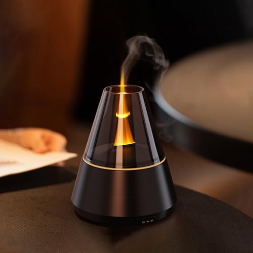 QKTYB Diffusor für ätherische öle, Elektrischer Luftbefeuchter Aroma Diffuser für Zuhause mit 7 Farben LED Licht, 3 Timer Stufen Aromatherapie Air Diffuser für Schlafzimmer Büro Yoga (Schwarz) von QKTYB