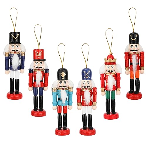 6 Pcs Weihnachten Nussknacker Ornamente,13cm Mini Weihnachtlicher Nussknacker Soldat aus Holz,Nussknacker Weihnachtsschmuck,Soldat Nussknacker Figur Puppe,Nussknacker Figur Hängende Ornamente 6 Pcs Weihnachten Nussknacker Ornamente,13cm Mini Weihnachtlicher Nussknacker Soldat aus Holz,Nussknacker Weihnachtsschmuck,Soldat Nussknacker Figur Puppe,Nussknacker Figur Hängende Ornamente von QKURT