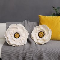 Handgefertigter 3D Blumen Dekokissenbezug Runde Form Kissenbezug Dekorative Akzent Kissen Für Bett Couch Schlafzimmer Bauernhaus von QKXB