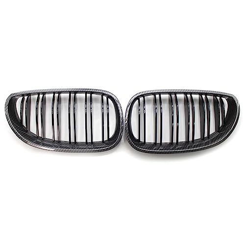 QLASIC Auto Kühlergrill Für B&MW E60 E61 2003 2004 2005 2006 2007 2008 2009 M5 525i 528i 528xi Front Carbon Niere Sport Gitter Haube Grill (Color : Carbon Fiber) von QLASIC