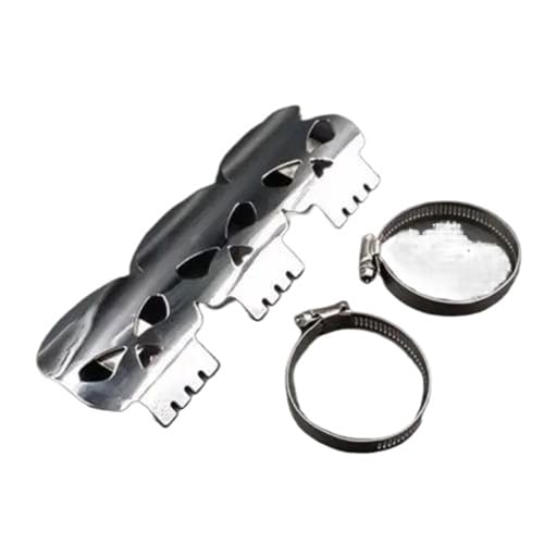 QLASIC Motorrad-Auspuff-Hitzeschild Für HON&DA 9" Auspuff Schalldämpfer Rohr Hitzeschild Abdeckung Fersenschutz Chrom von QLASIC