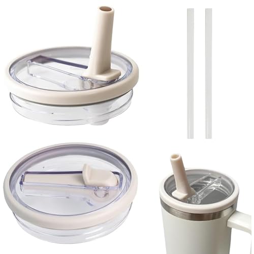 QLEBAO Stanley Cup Deckel, Auslaufsicher, Ersatz für 40oz, 2 Stück (weiß) von QLEBAO