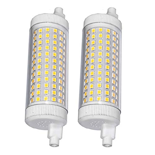 QLEE LED R7s 118mm 20w Dimmbares Licht Double Ended J J118 4.7 Zoll 2500lm Äquivalent 200w Halogen Wolfram Licht Warmweiß Scheinwerfer Arbeitslicht Garage Landschaftsbeleuchtung 2PCS von QLEE