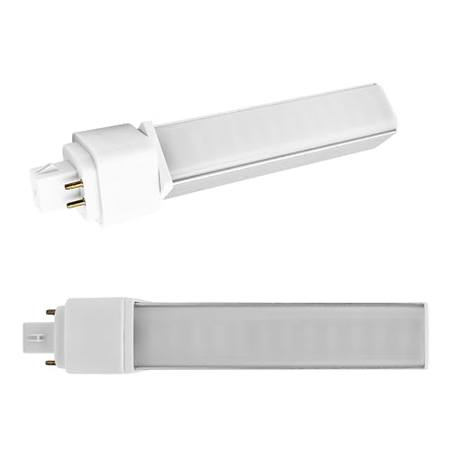 QLEE 2er Pack G24q 4 Pin LED-Glühbirne 9 Watt PL-C 2U Nachrüstersatz 18W G24q-2 Gx24q-3 990 Lumen 314° Drehen Einbauleuchte GX24q 4 Zinken Glühbirne Natürliches Tageslicht 4000k Wärmeableitung von QLEE