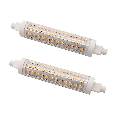 QLEE R7s Led-leuchtmittel 118 Mm 12w J118 T3 Entspricht 150w Halogenlicht Wandleuchte Bodenleuchte J-typ Linear Doppelseitig 360º Abstrahlwinkel 3000k Warmweiß Nicht Dimmbar 2 Stück von QLEE