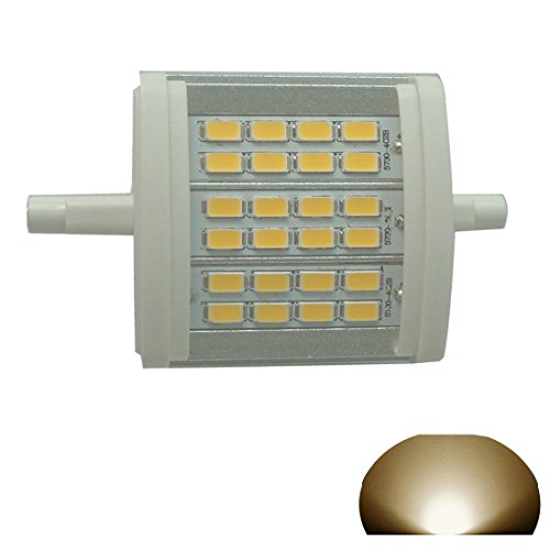 R7S LED-Leuchtmittel, 78 mm, dimmbar, 10 W, warmes Licht, 3000 K, doppelseitig, J-Spot/Flutlicht für 75 W, 100 W Halogen-Ersatzlampe, 200 Grad Abstrahlwinkel, AC 230 V, 1000 lm von QLEE
