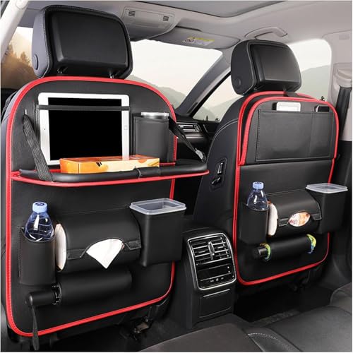 Autositz Organizer für Jaguar F-PACE (X761) F-TYPE Coupe I-PACE XE XF XF Wargon, Auto Rückenlehnenschutz Organizer Multifunktional Wasserdicht Rücksitz Organizer mit Klapptisch und Viele Taschen von QLEQMZTV