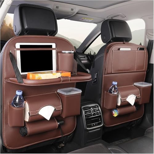 QLEQMZTV Autositz Organizer für MG3 MG4 EV MG5 MG6 MG HS MG Marvel R MG ZS, Auto Rückenlehnenschutz Organizer Multifunktional Wasserdicht Rücksitz Organizer mit Klapptisch und Viele Taschen von QLEQMZTV