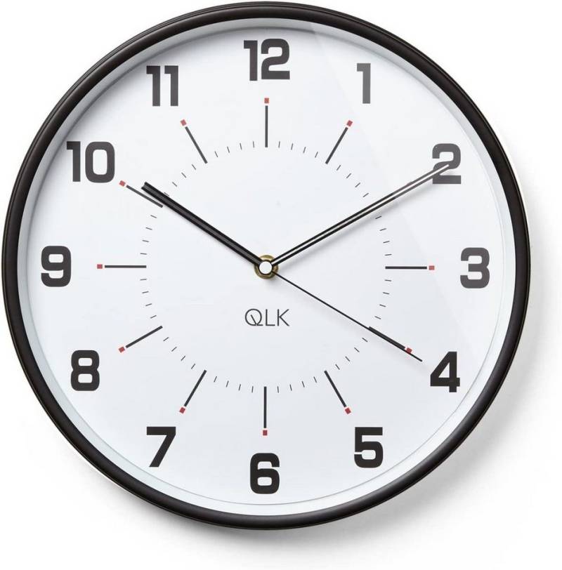QLK Wanduhr Moderne Wanduhr Cozy ø31cm modern Bahnhofsuhr schwarz weiß von QLK
