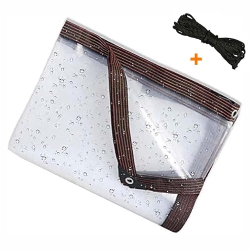 Transparente, wasserdichte Plane, Planen mit Löchern, ideal als Plane for Überdachungszelte, Boote, Wohnmobile oder Poolabdeckungen.(4x19m/13x62ft) von QLLHDL