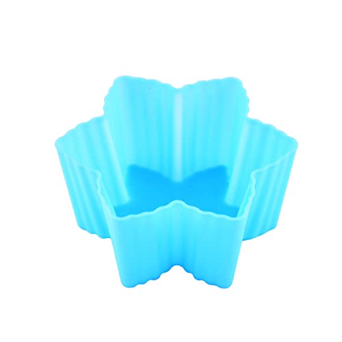 QLLQ Sechseckige Silikon Kuchenförmchen wiederverwendbare Muffinförmchen Vanille Tarte Pudding Gelee Form Küchen Backutensilien (Orange), Silicone, blu von QLLQ