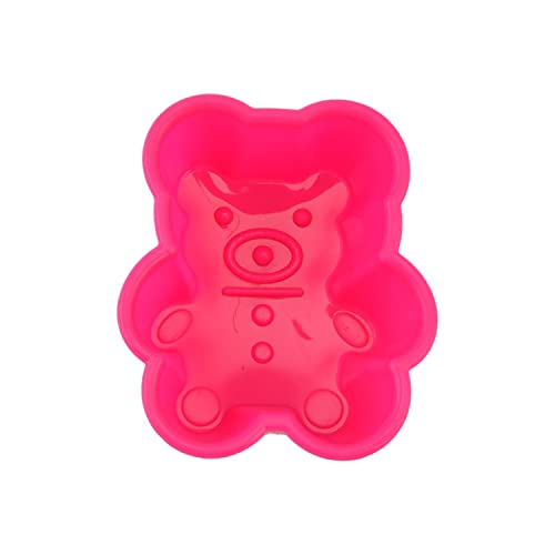 QLLQ Süßer Bär Silikon Kuchenbecker Muffinbecher Pudding Gelee Form Küchen Backutensilien (Rose Rot), Silicone von QLLQ