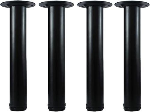 QLLY Möbelfüße Verstellbar Schwarz 30.5cm, 4er Set Füße für Möbel, 50mm Couchtischbein, Endtischbein, Stuhlbeine, Kinderschreibtisch (30.5cm, Schwarz) von QLLY