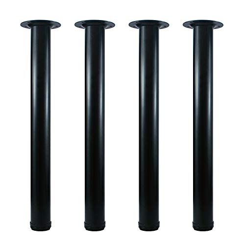 QLLY Möbelfüße Verstellbar Schwarz 50cm, 4er Set Füße für Möbel, 50mm Couchtischbein, Endtischbein, Stuhlbeine, Kinderschreibtisch (50cm, Schwarz) von QLLY
