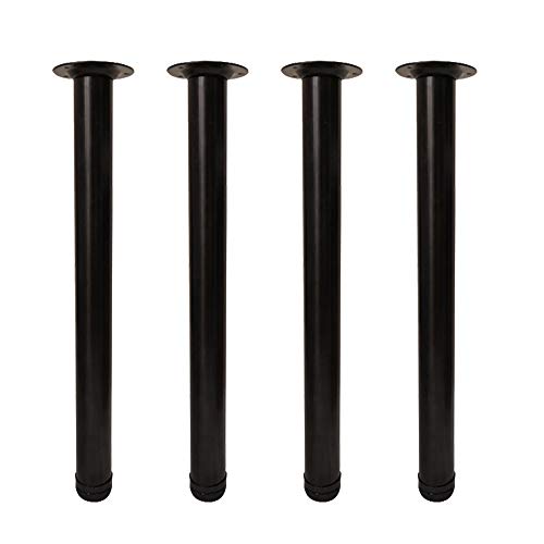 QLLY Möbelfüße Verstellbar Schwarz 60cm, 4er Set Füße für Möbel, 50mm Couchtischbein, Endtischbein, Stuhlbeine, Kinderschreibtisch (60cm, Schwarz) von QLLY