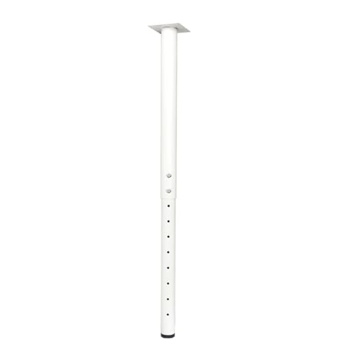 QLLY Runde Tischbeine Metall Weiß Ø50mm Schreibtischbeine Höhenverstellbar 60-100cm Möbelfüße Heavy Duty Metall Tischbeine für Home Office Schreibtisch (1, Weiß) von QLLY