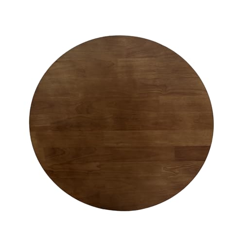 QLLY runder Schreibtisch aus Massivholz, All-in-One-Ersatzschreibtisch, universelle Arbeitsplatte für Tische und Arbeitsstationen, (Dunkle Walnuss, 31,5"/80 cm) von QLLY