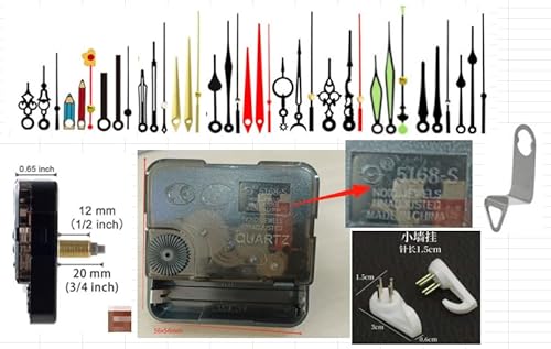 QLOUNI 12 Stück Uhrwerk für Wanduhr, Uhrwerk Set Ink 12 Sätze Geräuschloses Uhrwerk und Uhrzeiger, Lautloses Quarz-Uhrwerk für DIY Uhr Reparatur QLOUNI 12 Stück Uhrwerk für Wanduhr, Uhrwerk Set Ink 12 Sätze Geräuschloses Uhrwerk und Uhrzeiger, Lautloses Quarz-Uhrwerk für DIY Uhr Reparatur von QLOUNI