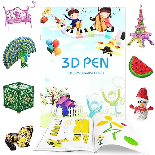 QLOUNI 3D Druckstift Vorlage Bunte 40 Muster Dickes Papier Vorlage 3d Stift Vorlagen Buch 3D-Drucker Zeichnung Form 3D Pen Vorlage für Kinder Anfänger 3D Stift Zubehör DIY Geschenk von QLOUNI