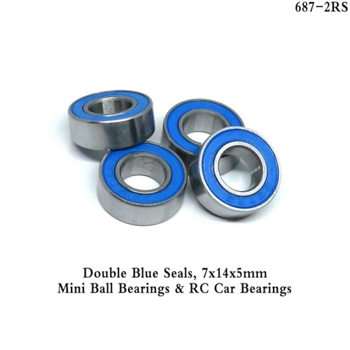 10pc 687 2RS 7x14x5mm Miniatur Kugellager 687RS ABEC3 7 14 5 Blau Dichtungen Modell lager 7 * 14 * 5 RC Auto Lager 688 6700 2RS(MR125-2RS 5x12x4mm) von QLRCCKVVT