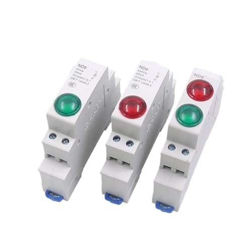1PC ND9 PILOT LICHTER LED ROT GRÜN AC/DC 24V 220V Modulare Din-schiene Lampe Anzeige licht(Green and Red,AC DC 24V) von QLRCCKVVT