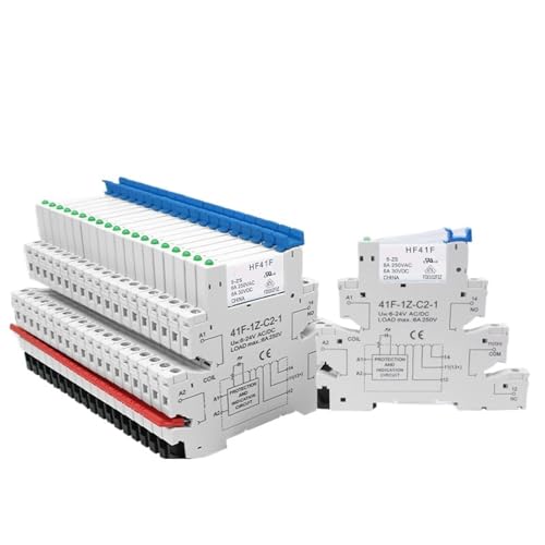 20PCS Schlank Relais HF41F 5V 12V 24V Industrie Din-schiene Relais Mit LED 6A SSR 41F-5-ZS 41F-12-ZS 41F-24-ZS(20PCS 5V) von QLRCCKVVT