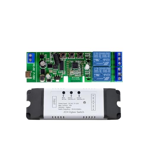 2CH Tuya 12V 24V 220V 230V Trockenkontakt-Relaismodul for Lichtmotor-Garage Alexa Smart Switch Controller(RF433) von QLRCCKVVT