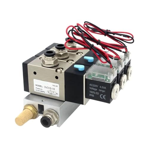 3V310-10-NO Normally Open Solenoid Valve Stations Block With Muffler Fitting Base Manifold DC12v DC24v AC110v AC220v(4 Stations) von QLRCCKVVT