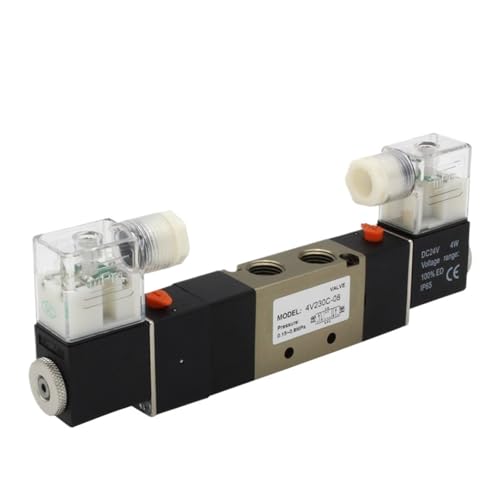 4V230C-08 4V230E-08 4V230P-08 5 Way 3 Position 1/4" Pneumatic Solenoid Valve Double Coil DC12V DC24V AC220V(4V230C-08 DC12V) von QLRCCKVVT
