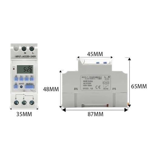 AC 220 V 230 V 110 V DC 12 V 24 V 48 V 15 A 30 A THC15A Din-Schiene Wöchentlich 7 Tage programmierbarer digitaler Zeitschalter Relais-Timer-Controller(1NO 24V AC DC) von QLRCCKVVT