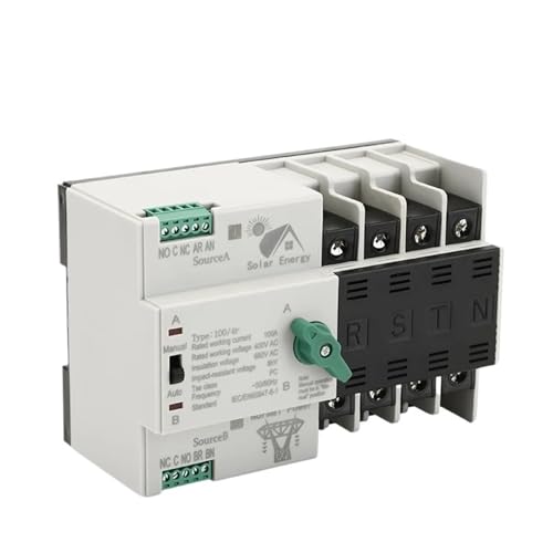 ATS PV Inverter Dual Power Automatische Transfer Wahlschalter Unterbrechungsfreie 2P 3P 4P 110V 220V 63A 100A Photovoltaik Solar(110V-100A,4P) von QLRCCKVVT