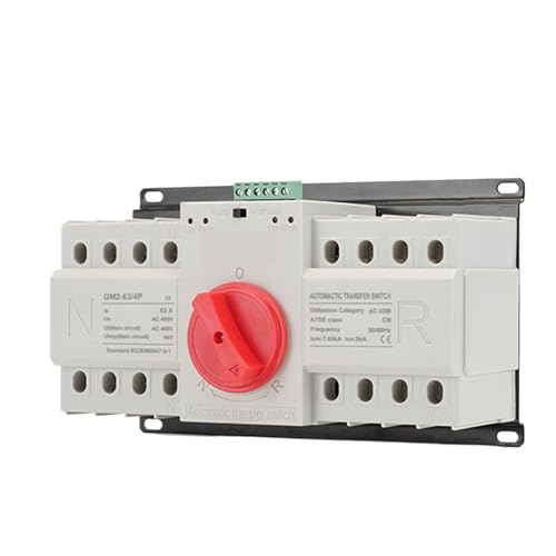 Dual Power ATS (CB) 2P/3P/4P 63A Dual Power Automatic Transfer Switch AC230V 50/60Hz MCB Auto/Manuelle Schaltung Leistungsschalter(220V 50A,2) von QLRCCKVVT