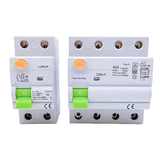 Elektrische Fahrzeug EV Lade Pile Fehlerstrom Breaker DC RCCB RCD 2P/4P 63A 30mA Typ B 6KA Din Schiene Erde Leckage(32A,2 Pole 30 mA) von QLRCCKVVT
