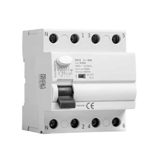 GYL9 Wechselstrom-Leistungsschalter 4P 25A 40A 63A 100A ELCB 30mA 100mA 300mA(300mA) von QLRCCKVVT