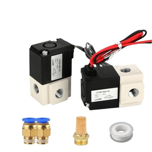 QLRCCKVVT 3/2 Way Pneumatic Vacuum Solenoid Valve Pilot-Operated Frequency Direct-Acting 2 Position 3 Way 220V 24V 12V VT307V(with 8mm Fitting) von QLRCCKVVT