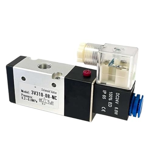 QLRCCKVVT 3V310-08/10 Pneumatic Solenoid Control Valve Normally Closed/Open 3/2 Way with Fittings DC12V 24V AC110V 220V Coil Volt(3V310-08-NO 12MM,DC24V) von QLRCCKVVT
