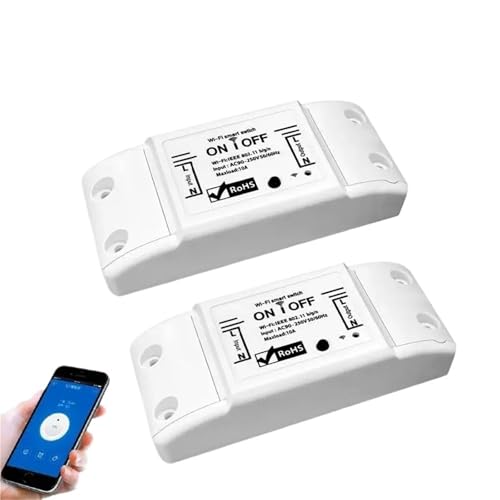 Smart Switch APP Wireless Controller Universal Breaker Timer Smart Life Arbeit mit LED-Lichtschalter Alexa Zubehör(White 4pc) von QLRCCKVVT