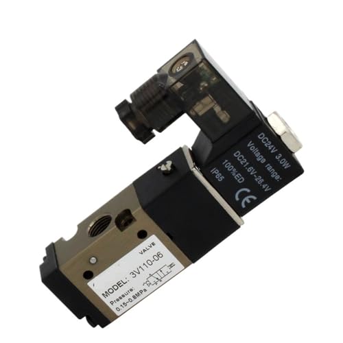 Zwei-Positionen-Dreiwege-Elektromagnetisches Umkehrventil 3V110-06 -NC/NO-Luftventil normalerweise offen und geschlossen(3V110-06-NC DC12V) von QLRCCKVVT